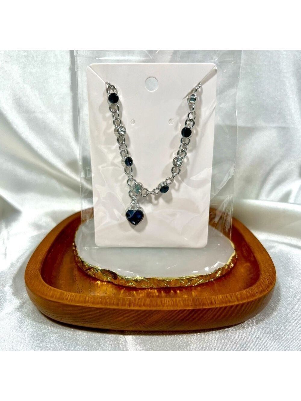 Silver Blue Heart Bracelet